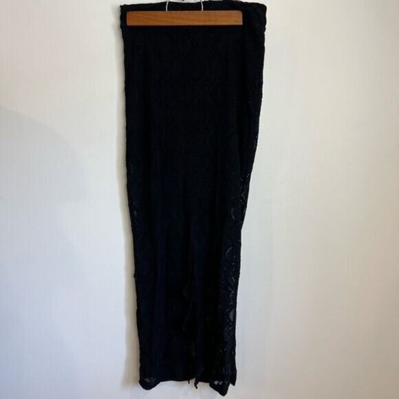 Nightcap Victorian Skirt Pencil Stretch Lace Black Slit lined 2 Free People Goth - Picture 13 of 13